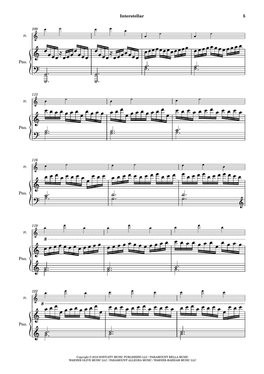 Interstellar Flute Solo scores gallery preview page 6