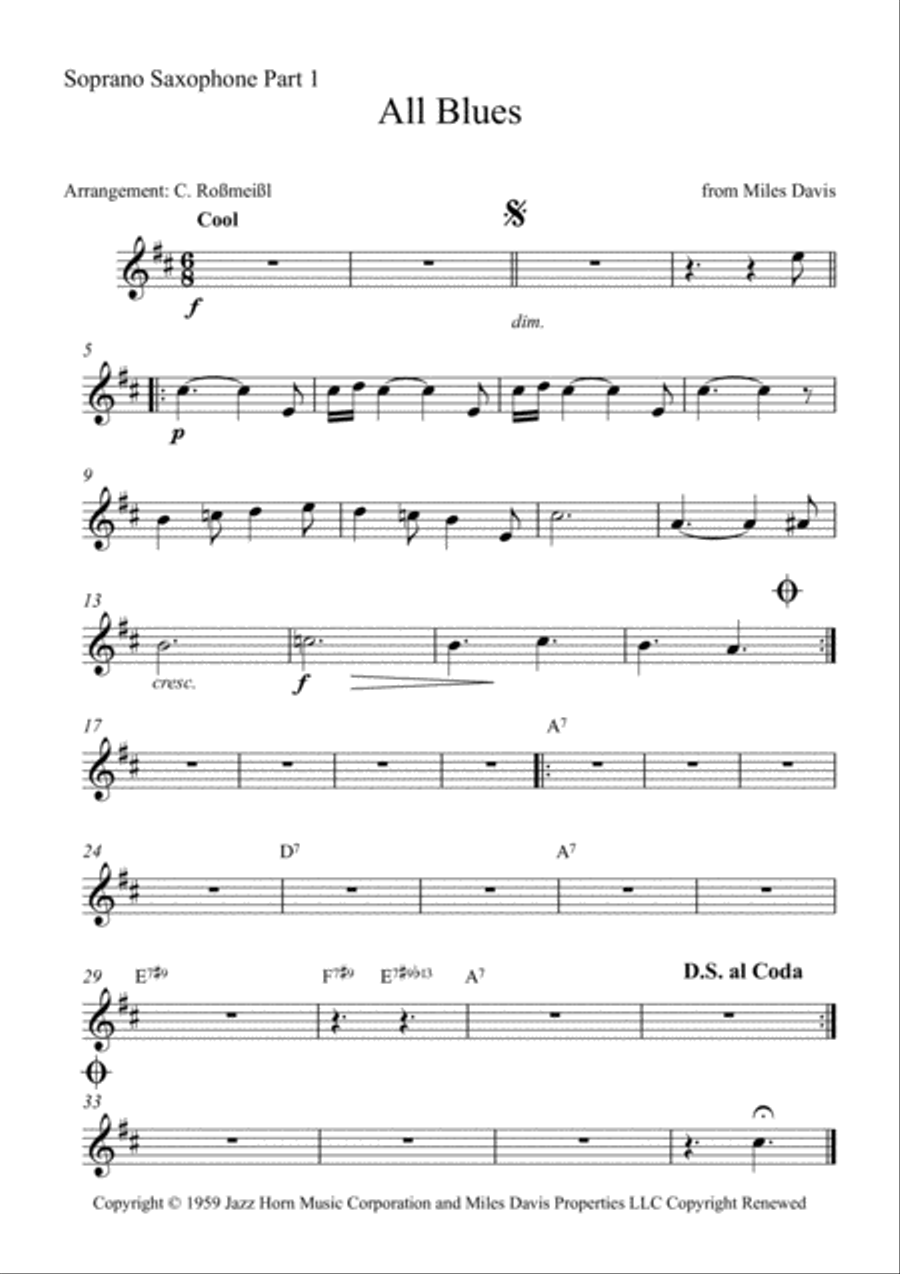All Blues All Blues Woodwind Quintet scores gallery preview page 6