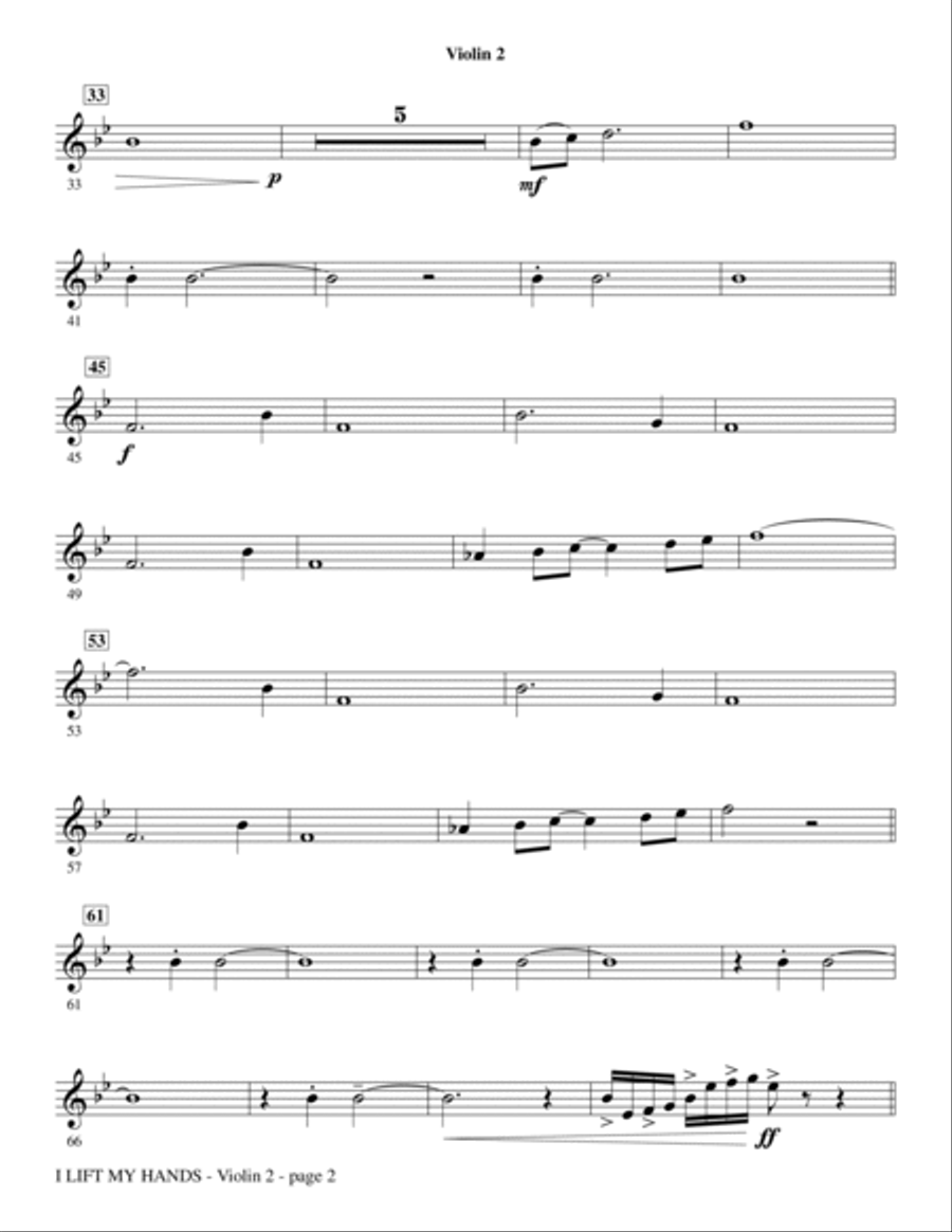 I Lift My Hands - Violin 2 Choir scores gallery preview page 2