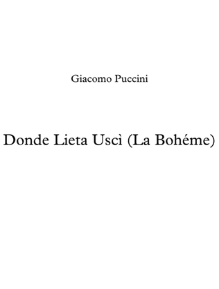 Book cover for Donde Lieta Uscì - La Bohème - Voice and two guitar - Full Score and Parts