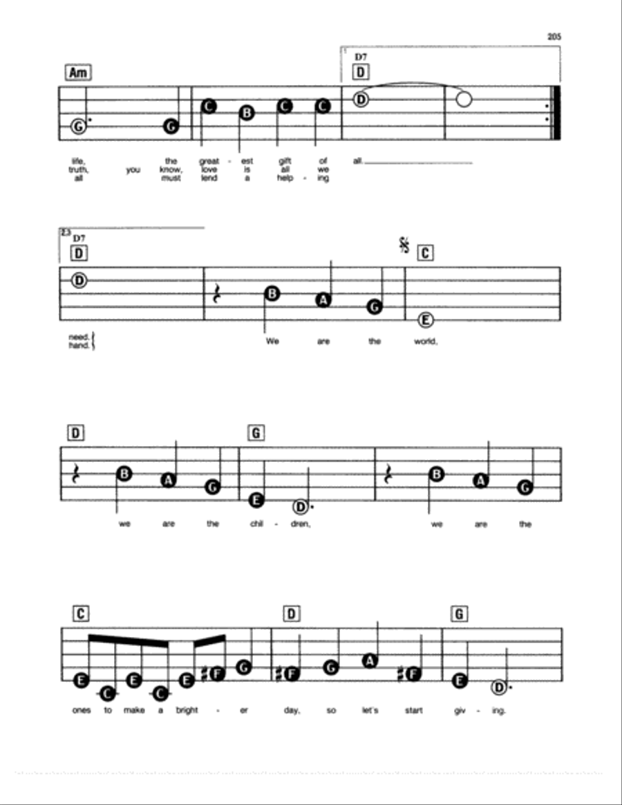 We Are The World Electronic Keyboard scores gallery preview page 2
