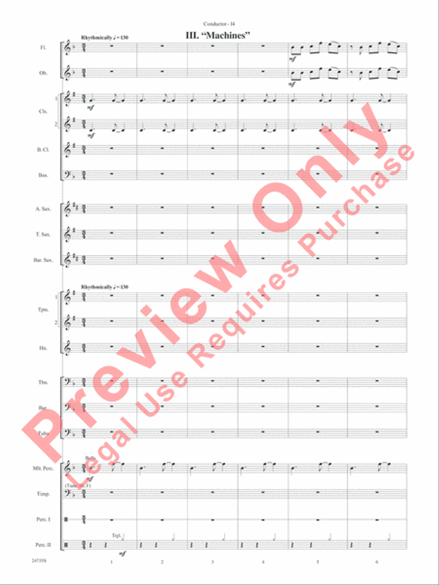River Valley Legacy (I. River Echoes, II. Railroads, III. Machines, IV. Traditions) Concert Band scores gallery preview page 17