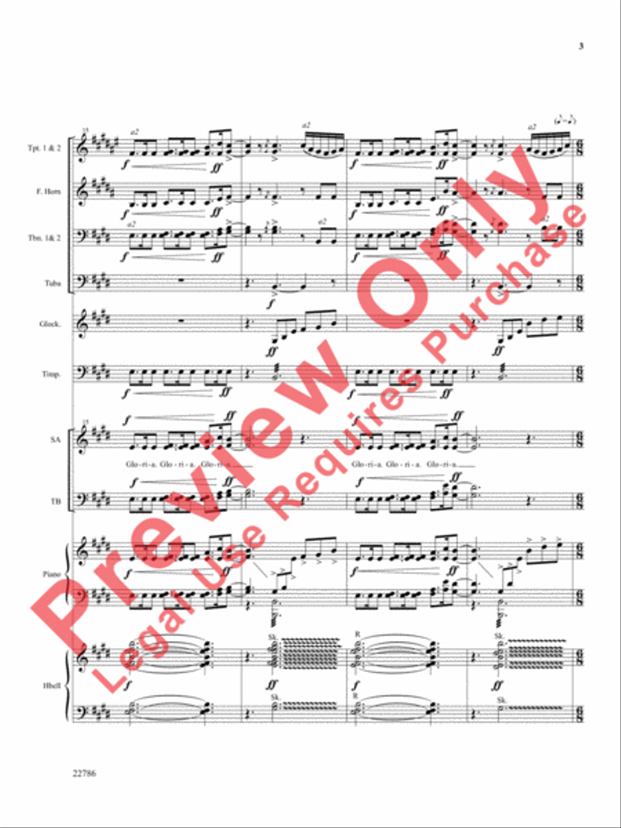 Gloria for Christmas Choir scores gallery preview page 4