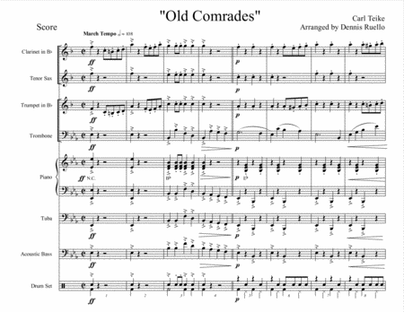 Old Comrades - German Band - Oktoberfest - Score Only image number null