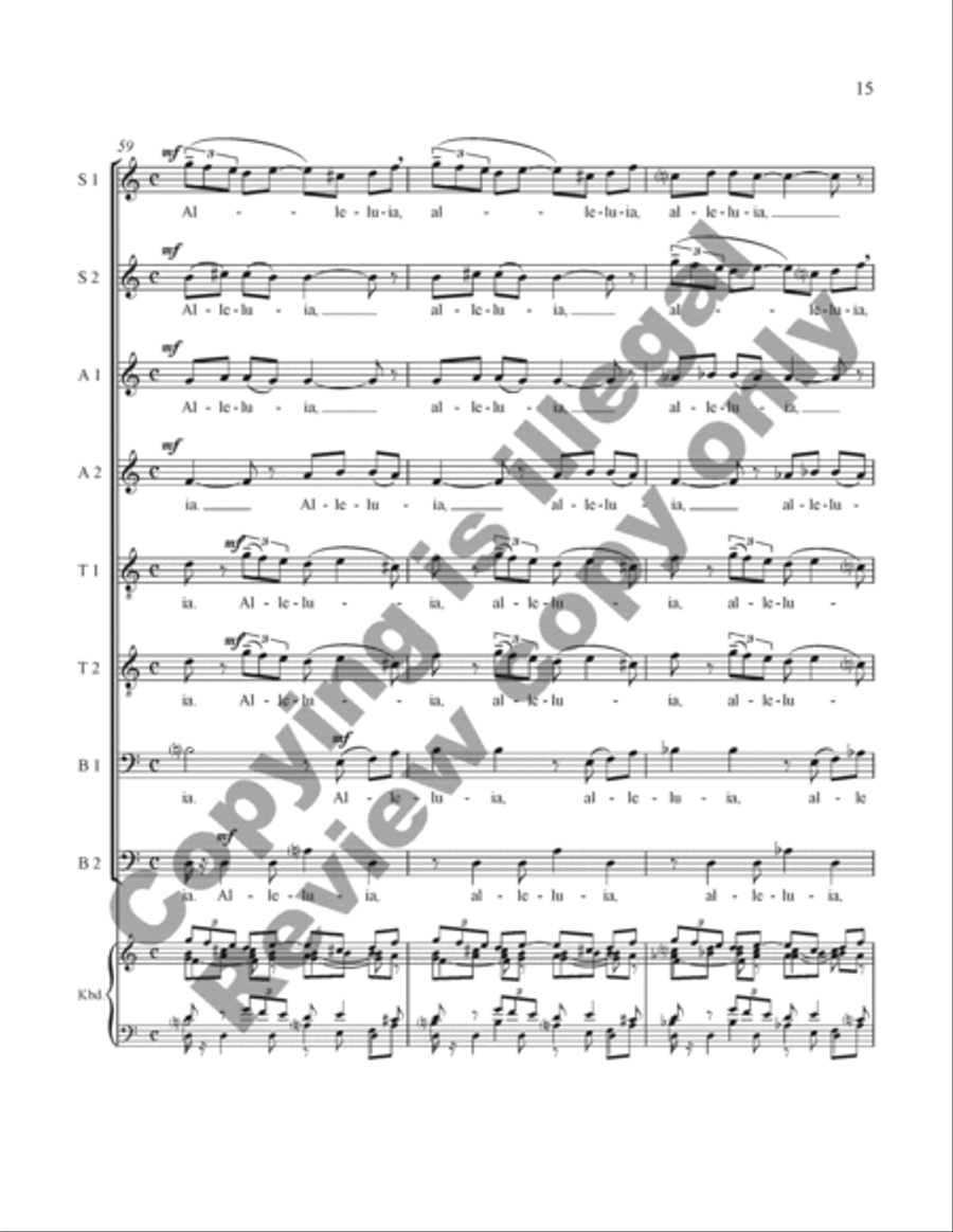 Alleluia for SSAATTBB Chorus Unaccompanied SSAATTBB scores gallery preview page 36