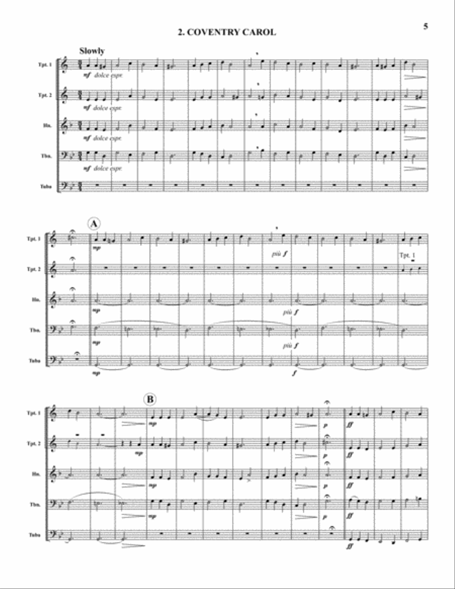 Carols for Brass, Set 1 Brass Quintet scores gallery preview page 5