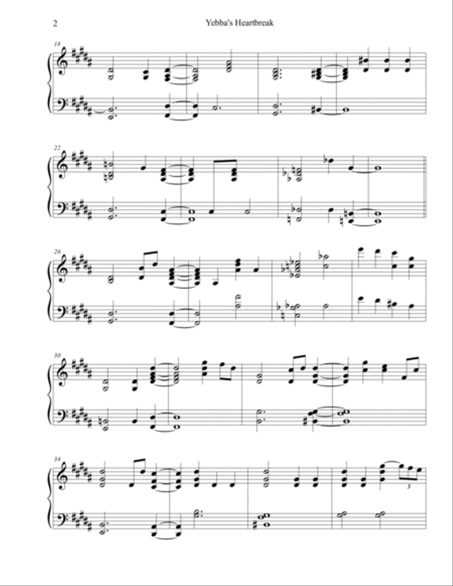 Yebba's Heartbreak Piano Solo scores gallery preview page 2