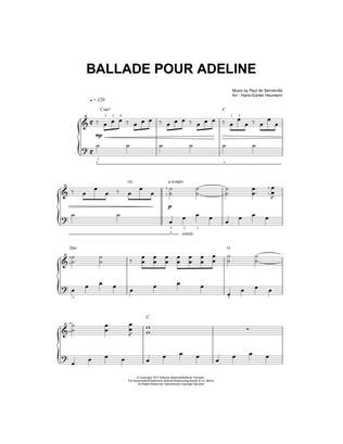 Book cover for Ballade Pour Adeline (arr. Hans-Gunter Heumann)