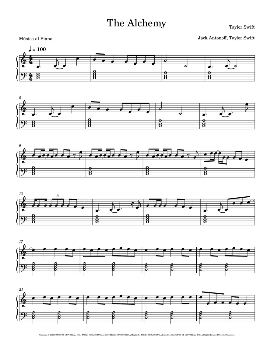 The Alchemy Easy Piano scores gallery preview page 1