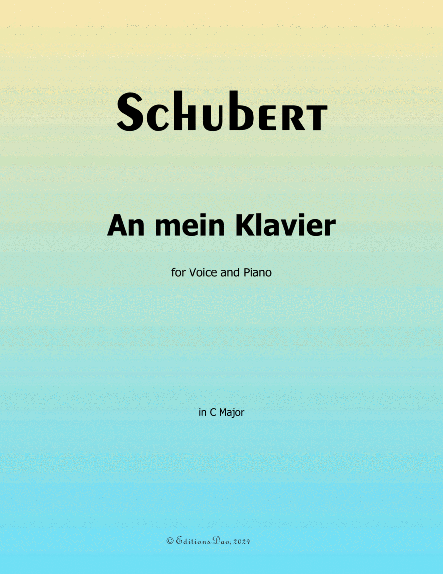 An mein Klavier, by Schubert, D.342, in C Major Voice scores gallery preview page 1