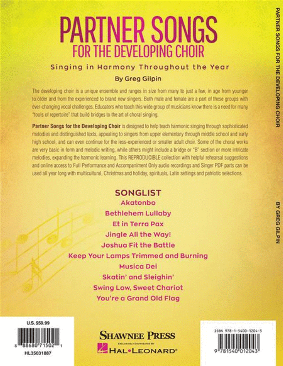 Partner Songs for the Developing Choir Choir scores gallery preview page 8