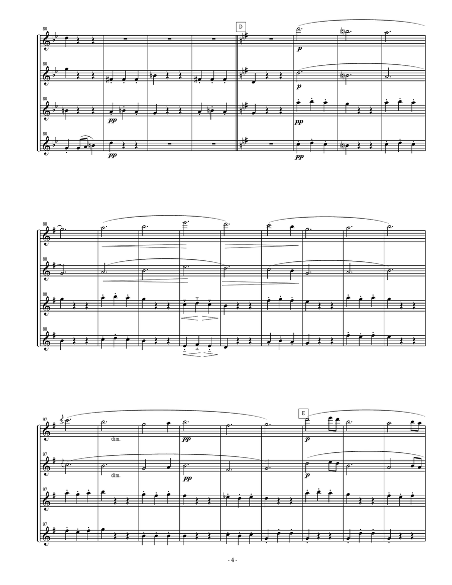 Dvorak Slavonic Dance #8 for Flute Quartet Flute Quartet scores gallery preview page 4