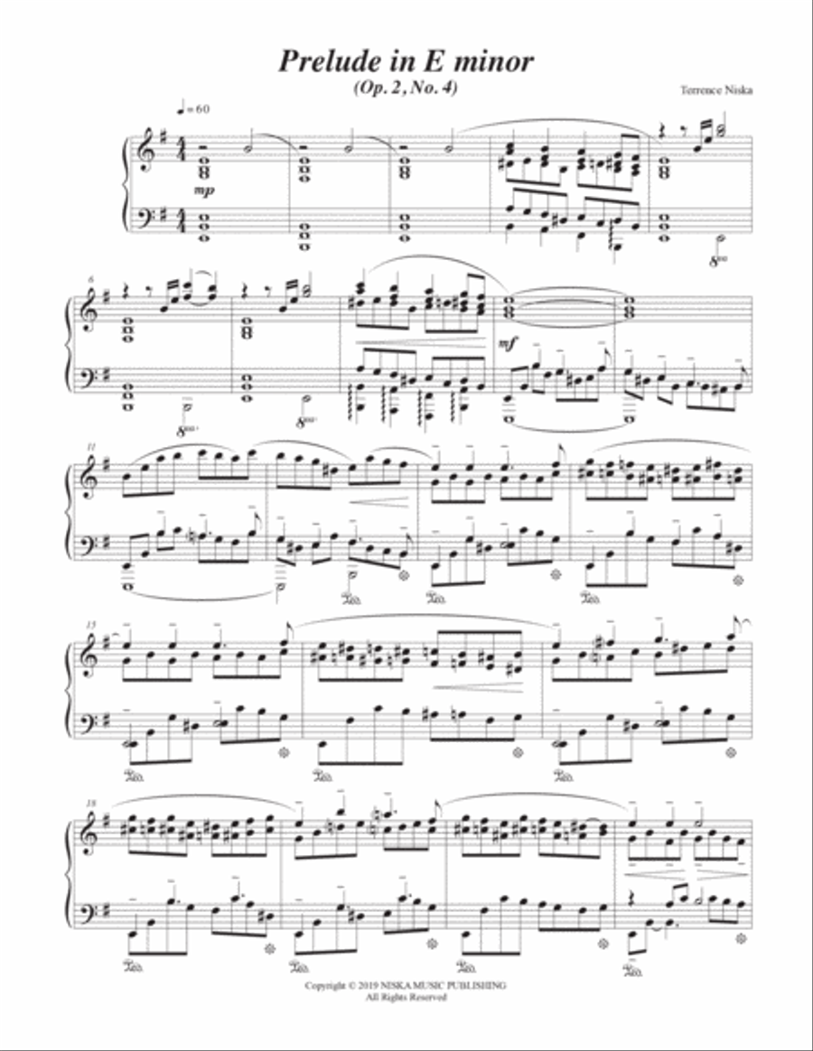Prelude Op. 2, No. 4 in E minor Piano Solo scores gallery preview page 2