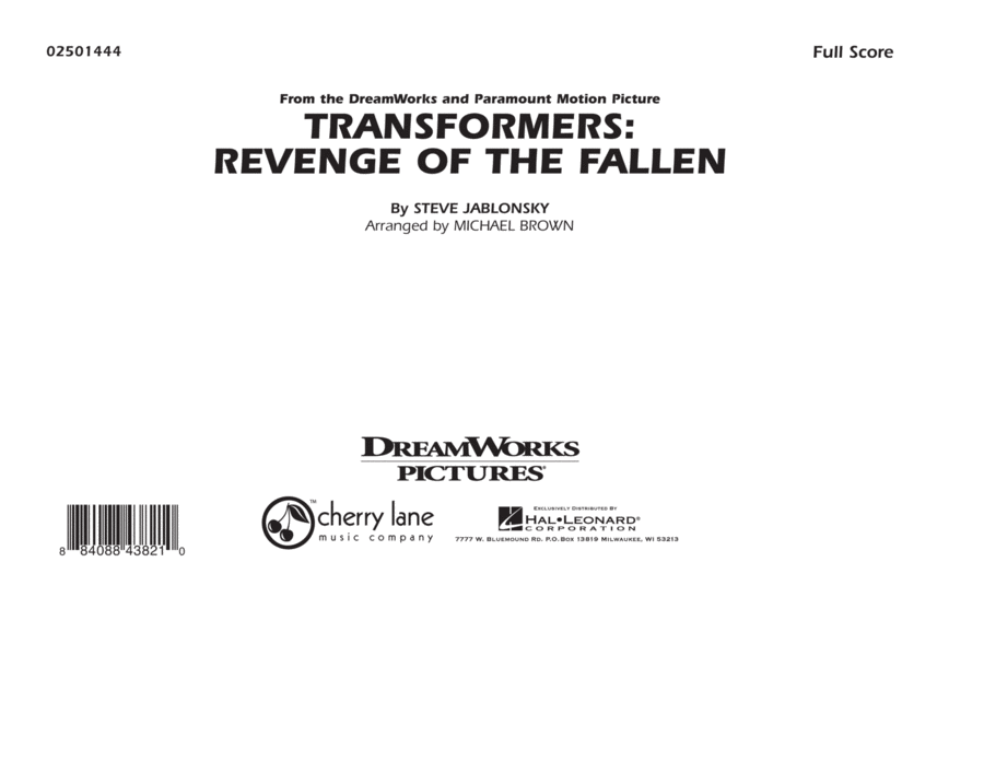 Transformers: Revenge Of The Fallen - Full Score Marching Band scores gallery preview page 1