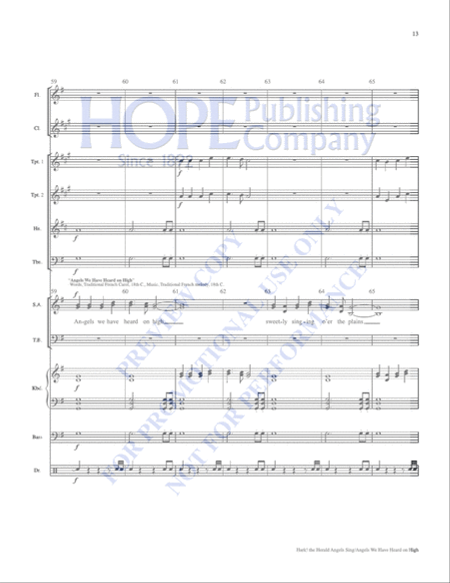 Hark! the Herald Angels Sing with Angels We Have Heard on High Choir scores gallery preview page 13