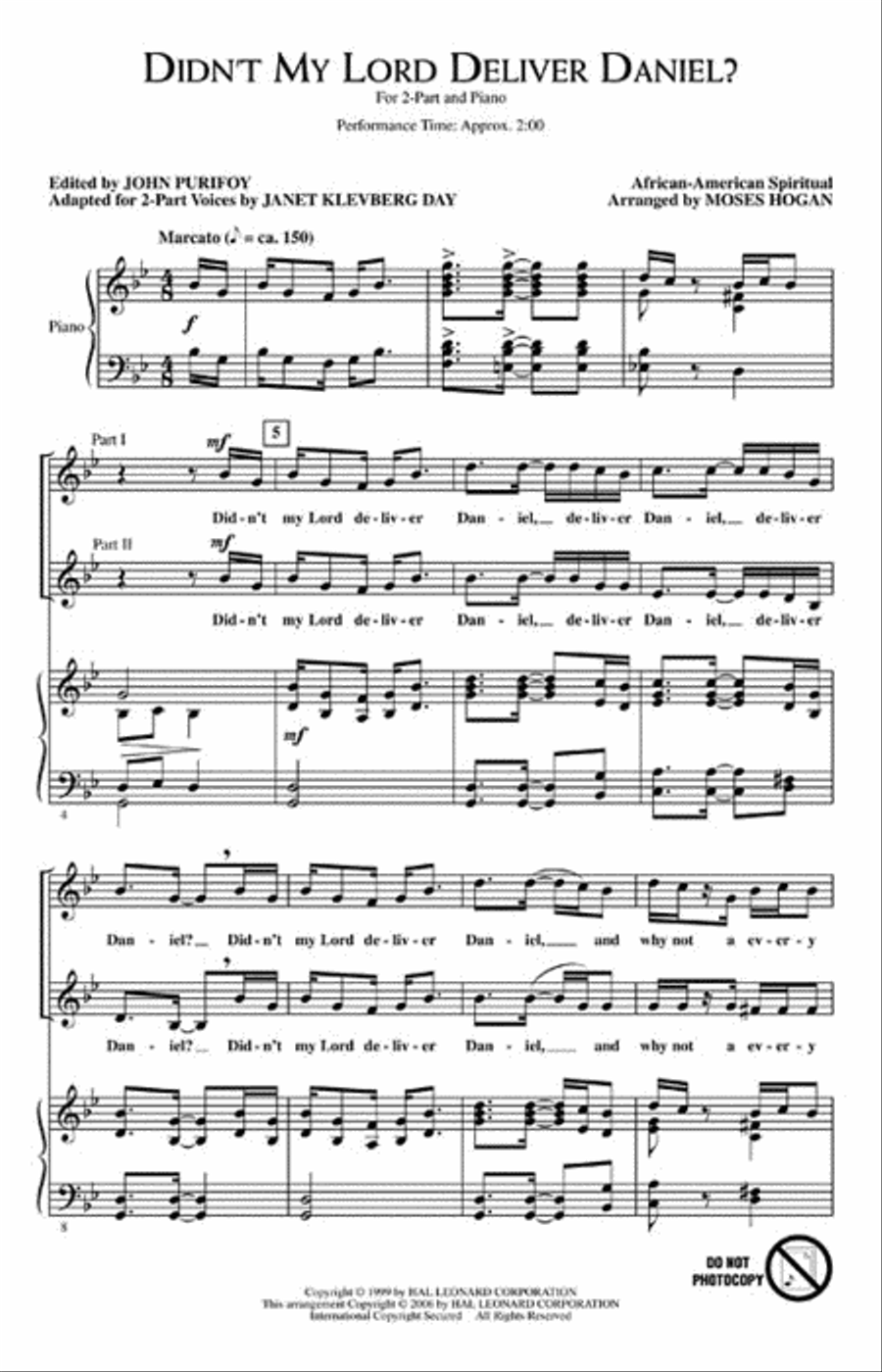 Didn't My Lord Deliver Daniel? 2-Part scores gallery preview page 2
