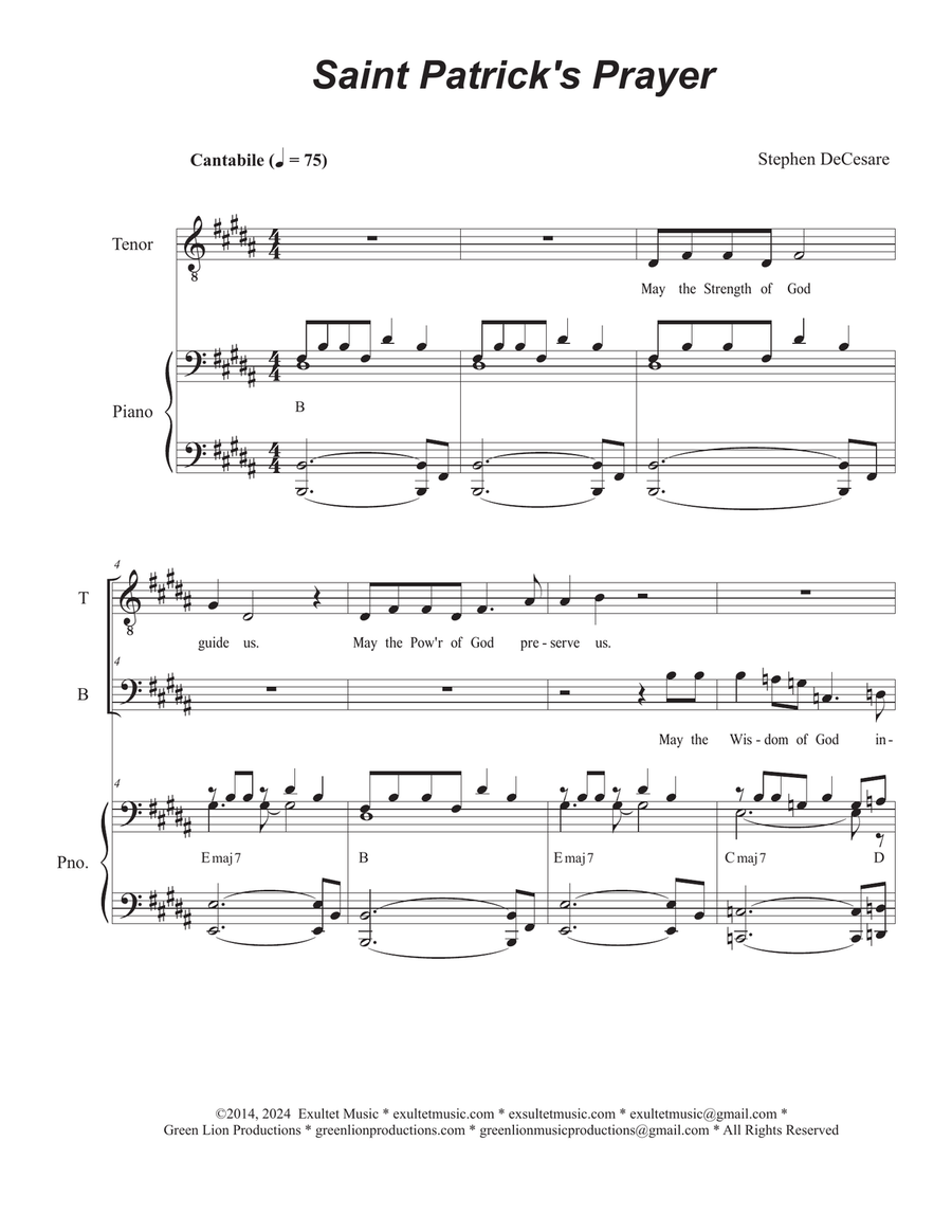 Saint Patrick's Prayer (2-part choir - (TB) TB scores gallery preview page 1