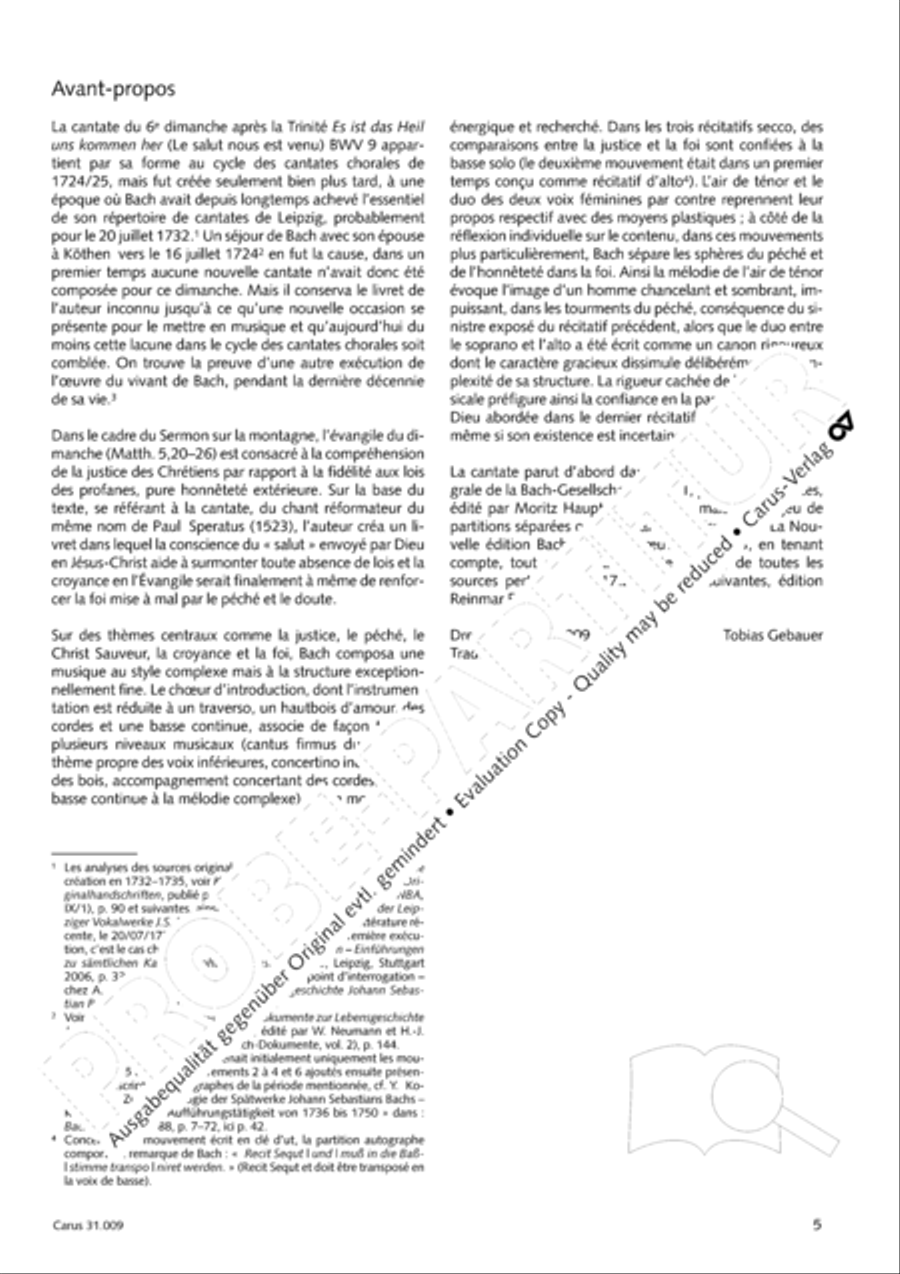 Salvation sure has come to man (Es ist das Heil uns kommen her) 4-Part scores gallery preview page 6