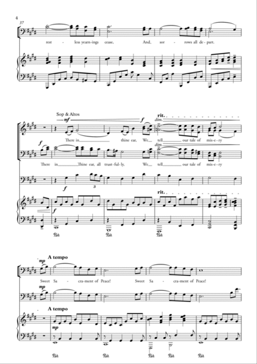 Sweet Sacrament Divine 4-Part scores gallery preview page 5