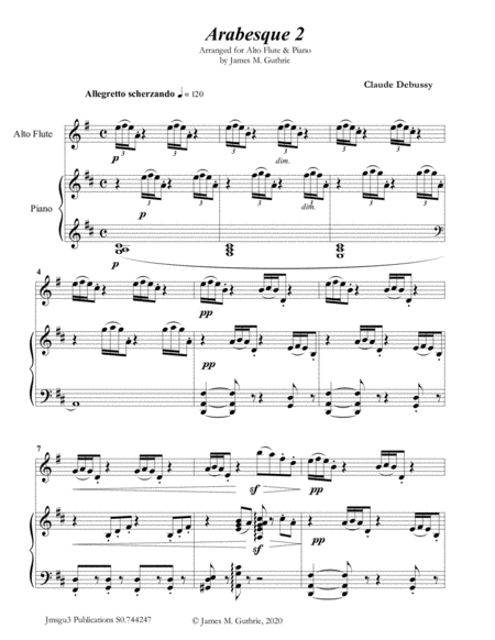 Debussy: Arabesque 2 for Alto Flute & Piano image number null