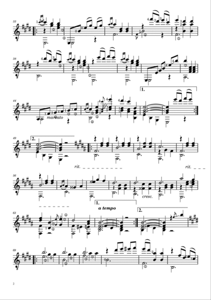 Nokia Walz - Tárrega - Gran Vals Acoustic Guitar scores gallery preview page 2