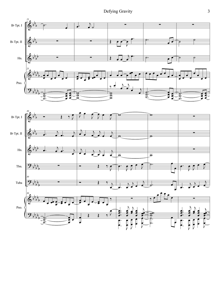 Defying Gravity Brass Quintet scores gallery preview page 3