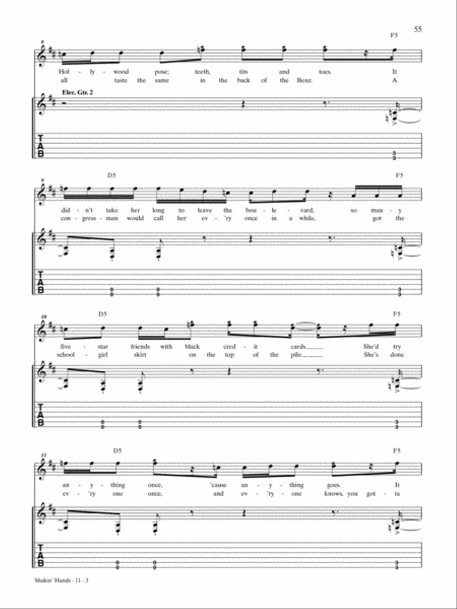Shakin' Hands Shakin' Hands Guitar Tablature scores gallery preview page 3