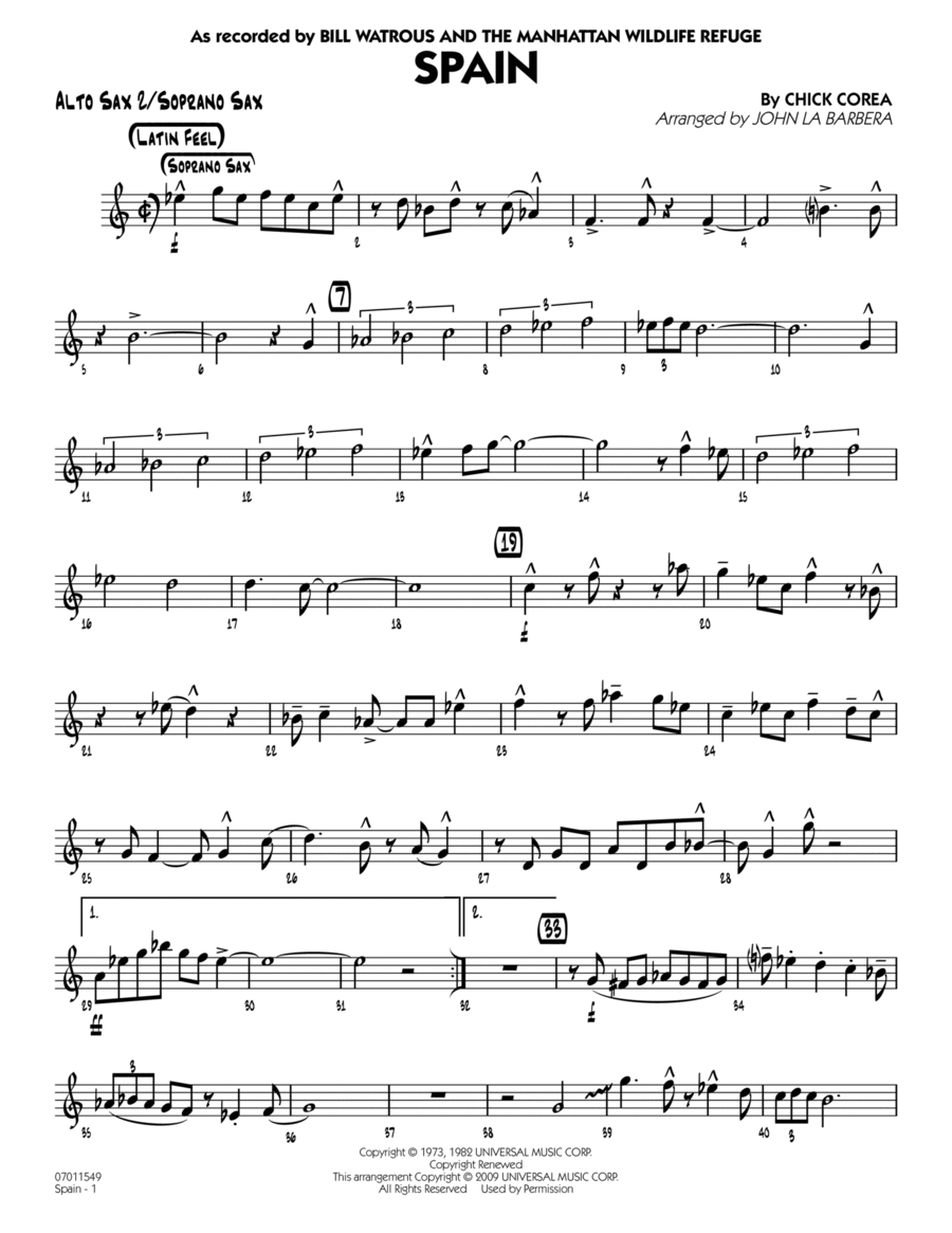 Spain - Alto Sax 2/Soprano Sax