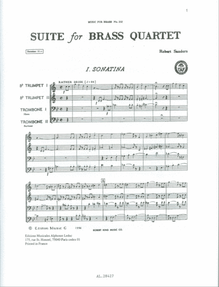 Suite (quartet-brass) Suite (quartet-brass) School and Community scores gallery preview page 2