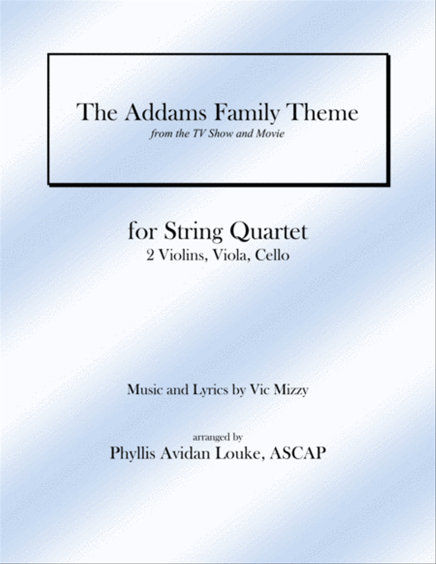 The Addams Family Theme String Quartet scores gallery preview page 1