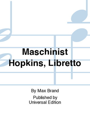 Book cover for Maschinist Hopkins, Libretto