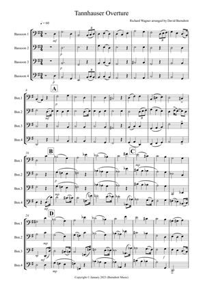 Tannhäuser Overture for Bassoon Quartet