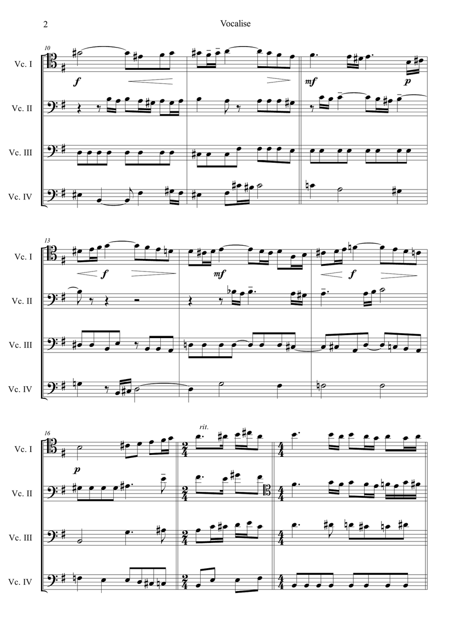 Vocalise Op.34, No.14 Score - Digital Sheet Music page 2