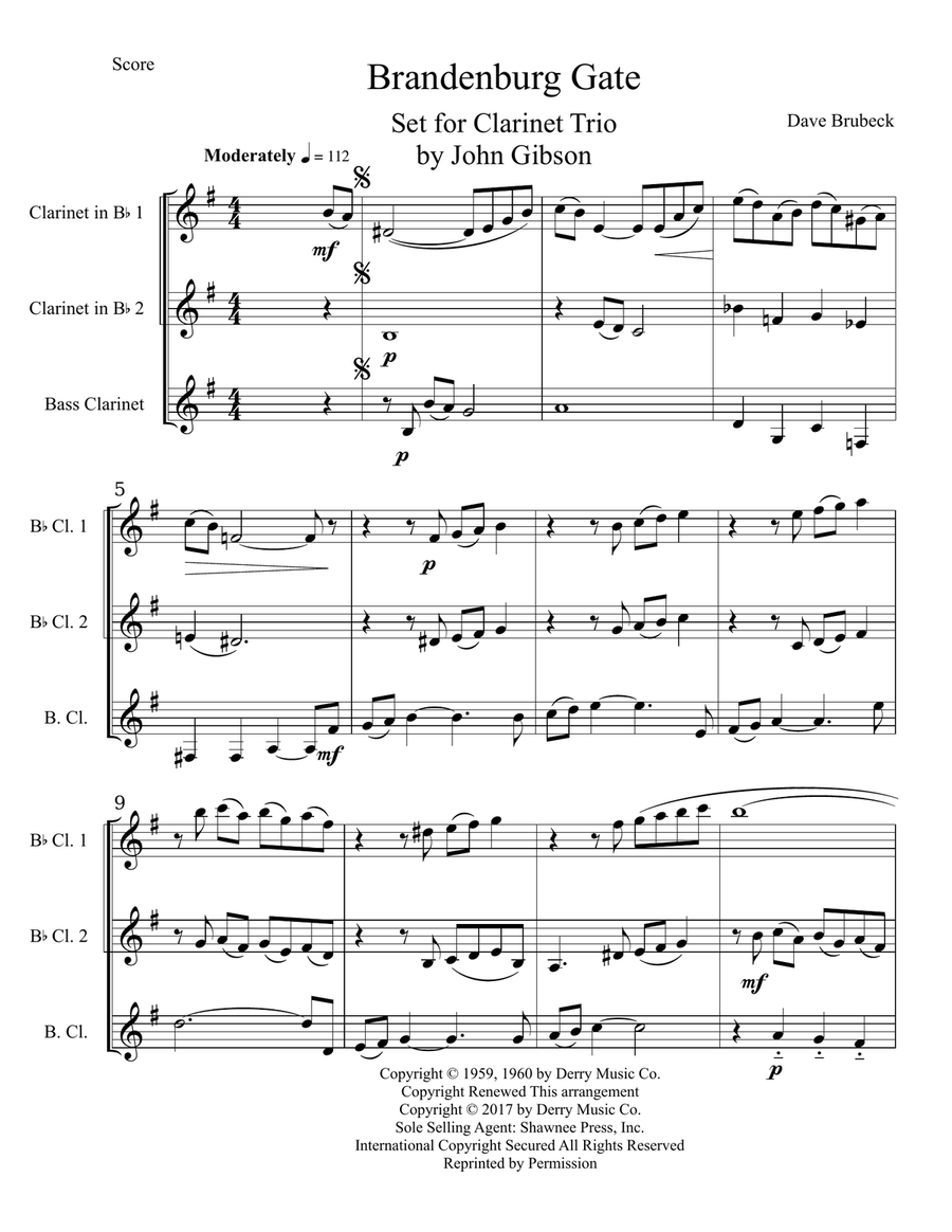 Brandenburg Gate Brandenburg Gate Woodwind Trio scores gallery preview page 2
