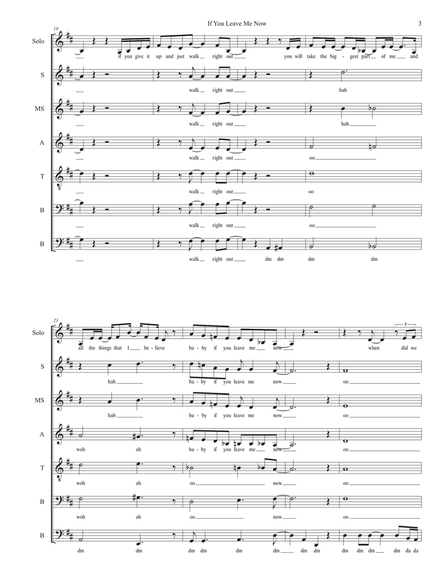 If You Leave Me Now If You Leave Me Now A Cappella scores gallery preview page 3