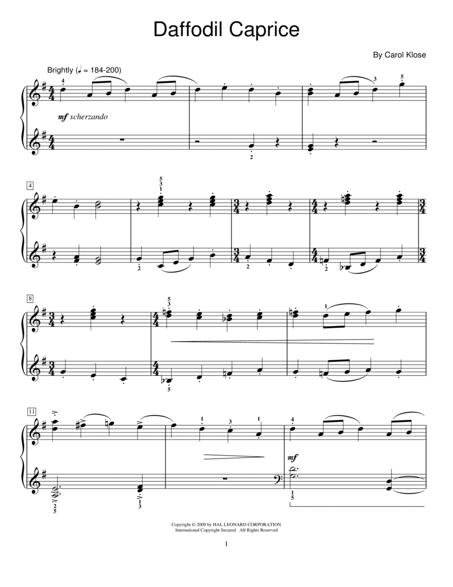 Daffodil Caprice Piano Method scores gallery preview page 1