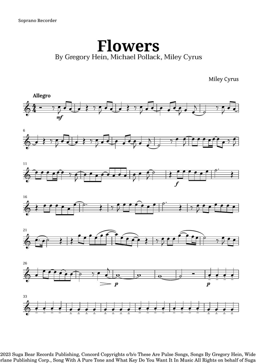 Flowers Recorder scores gallery preview page 6