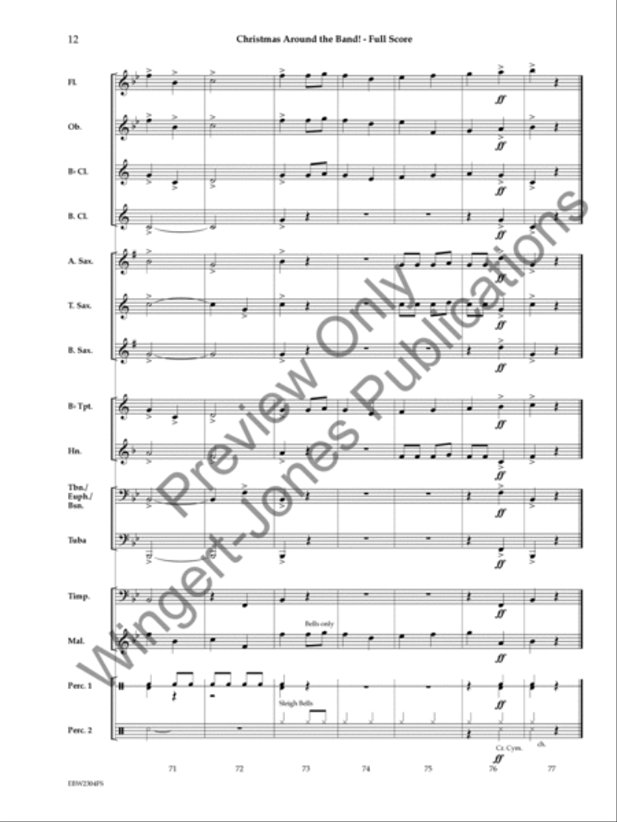 Christmas Around the Band! Concert Band scores gallery preview page 13