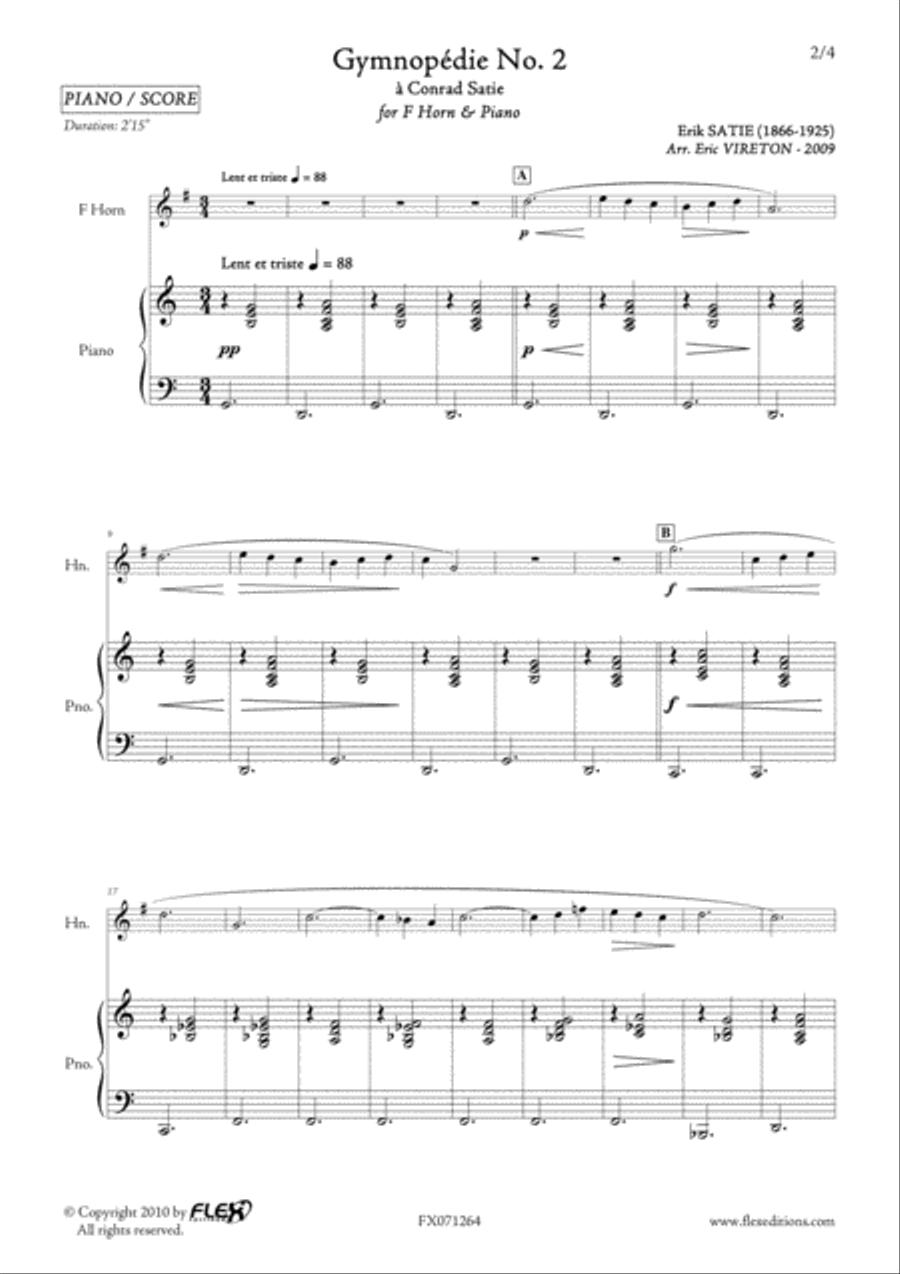 Gymnopedie No. 2 Piano scores gallery preview page 2