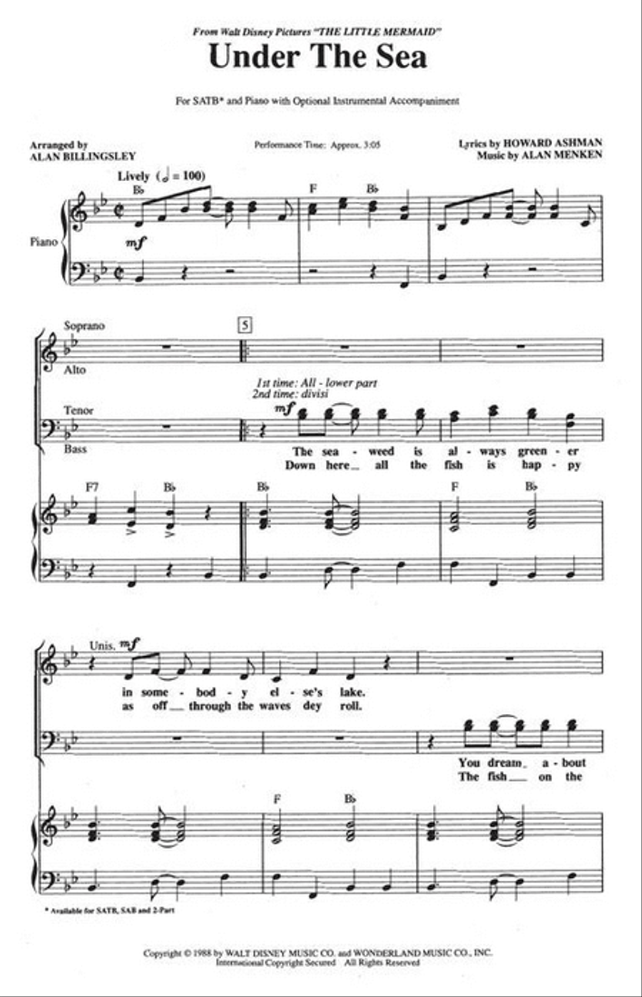 Under the Sea 4-Part scores gallery preview page 3
