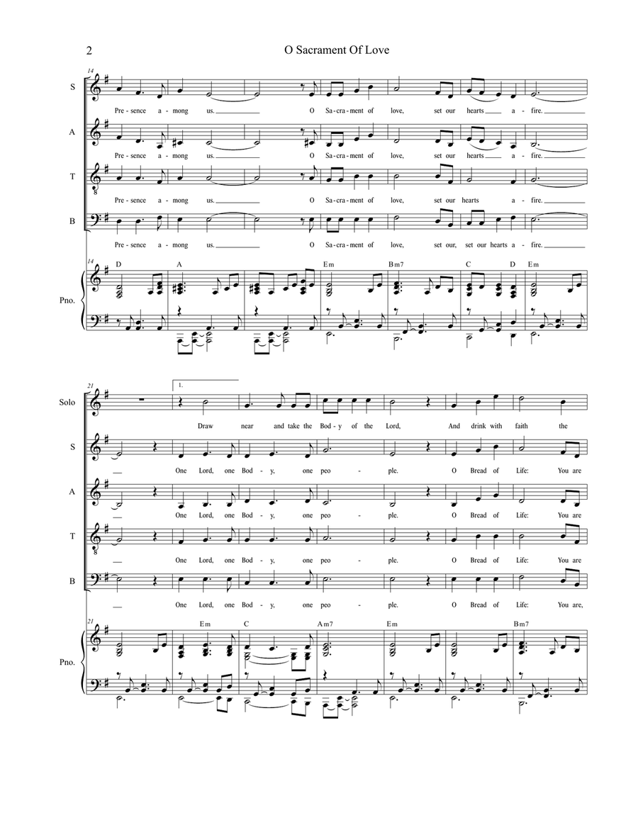 O Sacrament Of Love (for SATB) 4-Part scores gallery preview page 3