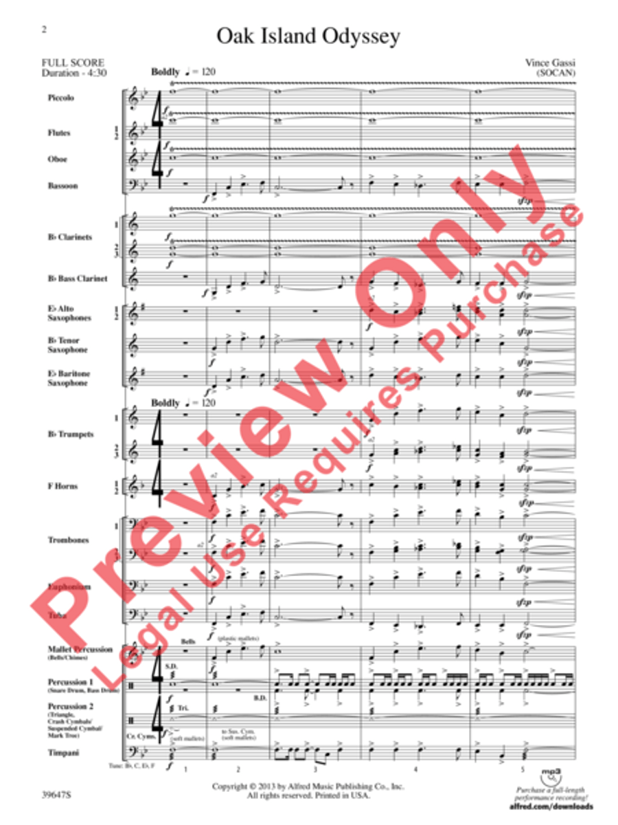 Oak Island Odyssey Concert Band scores gallery preview page 3