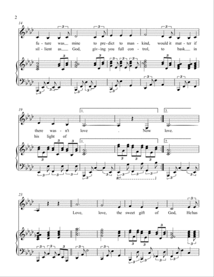 The Sweet Gift of Love, vocal solo. Voice Solo scores gallery preview page 2