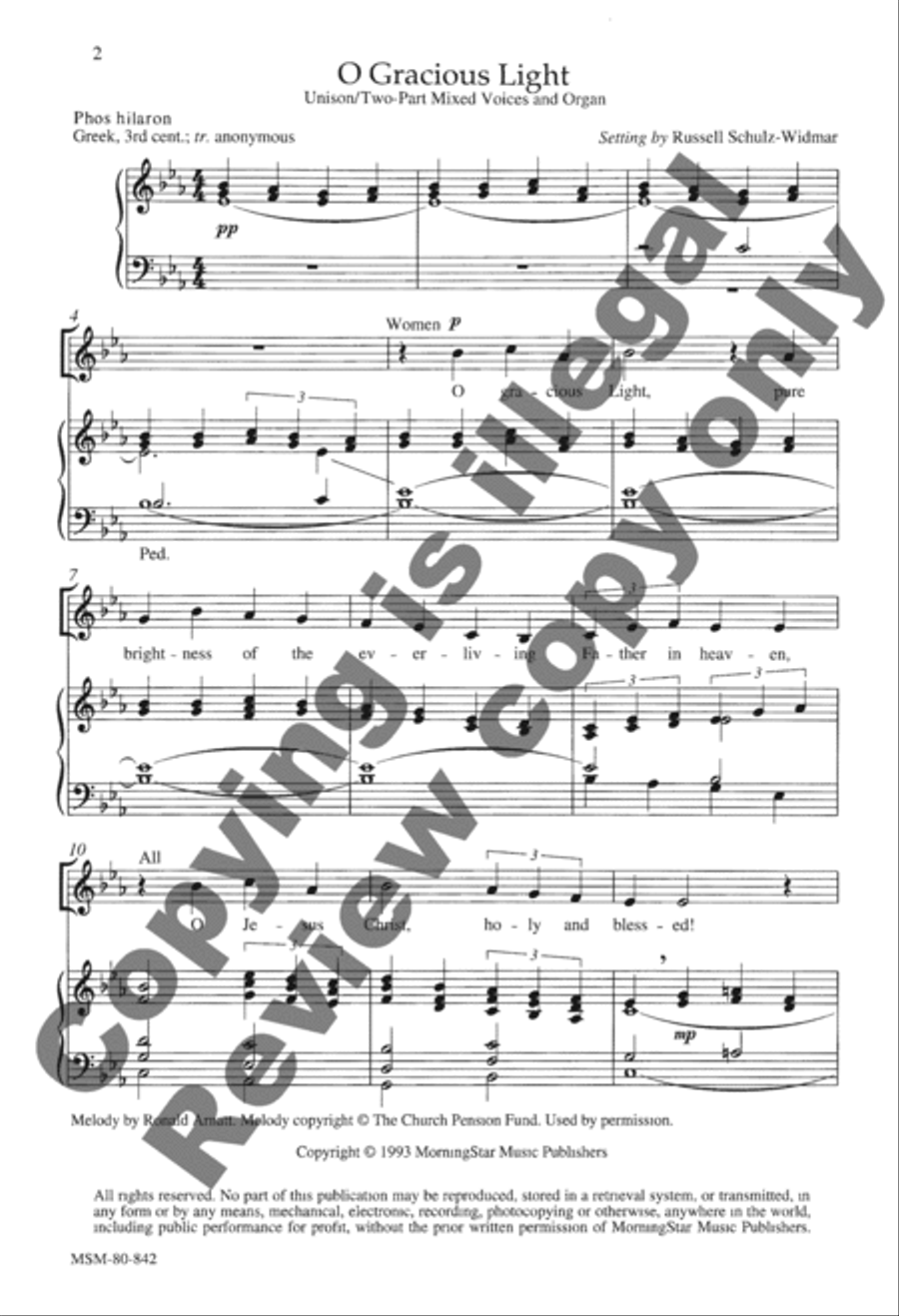 O Gracious Light O Gracious Light Unison Choir scores gallery preview page 2