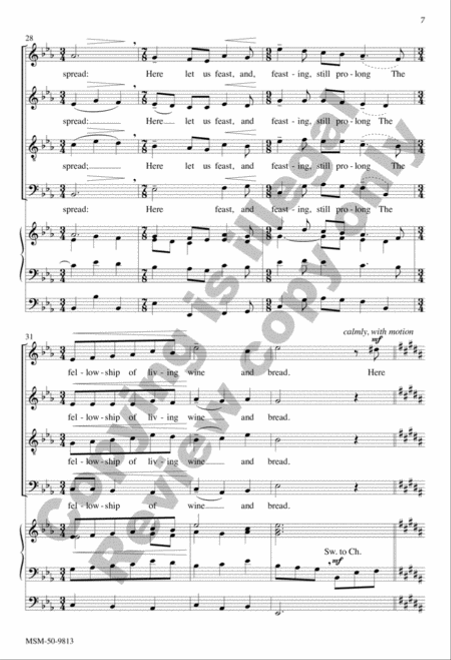 This Is the Hour of Banquet and of Song 4-Part scores gallery preview page 7