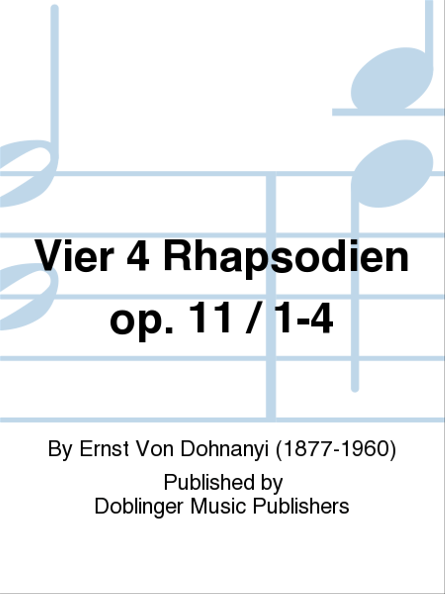 Vier 4 Rhapsodien op. 11 / 1-4 Piano Solo scores gallery preview page 1