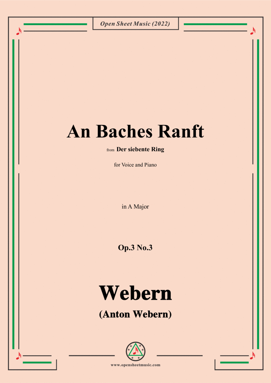 Webern-An Baches Ranft,Op.3 No.3,in A Major Voice scores gallery preview page 1