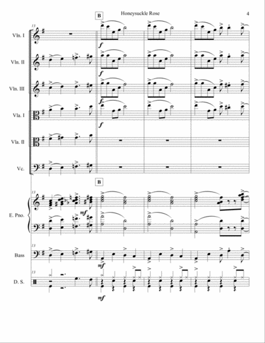 Honeysuckle Rose Set of Parts scores gallery preview page 4