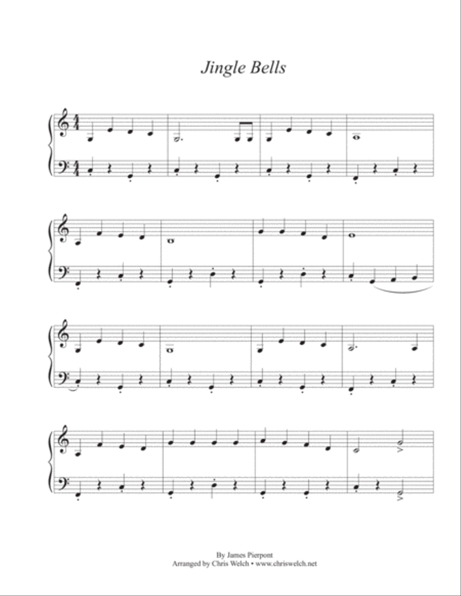 Jingle Bells Jingle Bells Piano Solo scores gallery preview page 1
