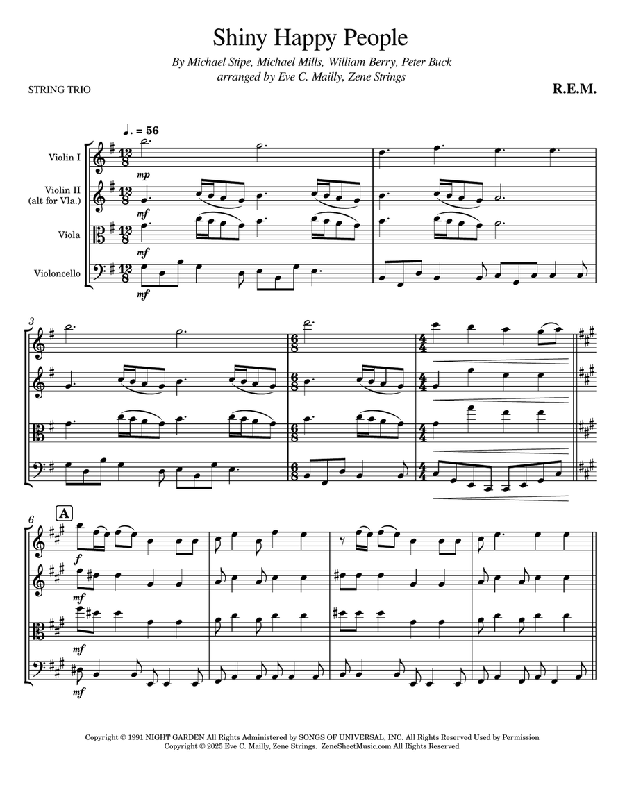 Shiny Happy People String Trio scores gallery preview page 1